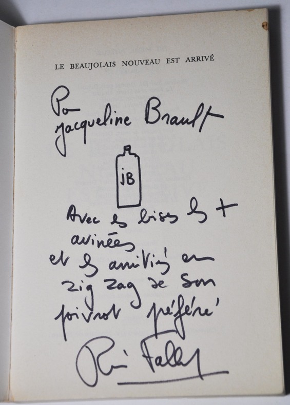 Le Beaujolais nouveau est arrivé de René Fallet, première édition (1975, chez Denoël), agrémentée d