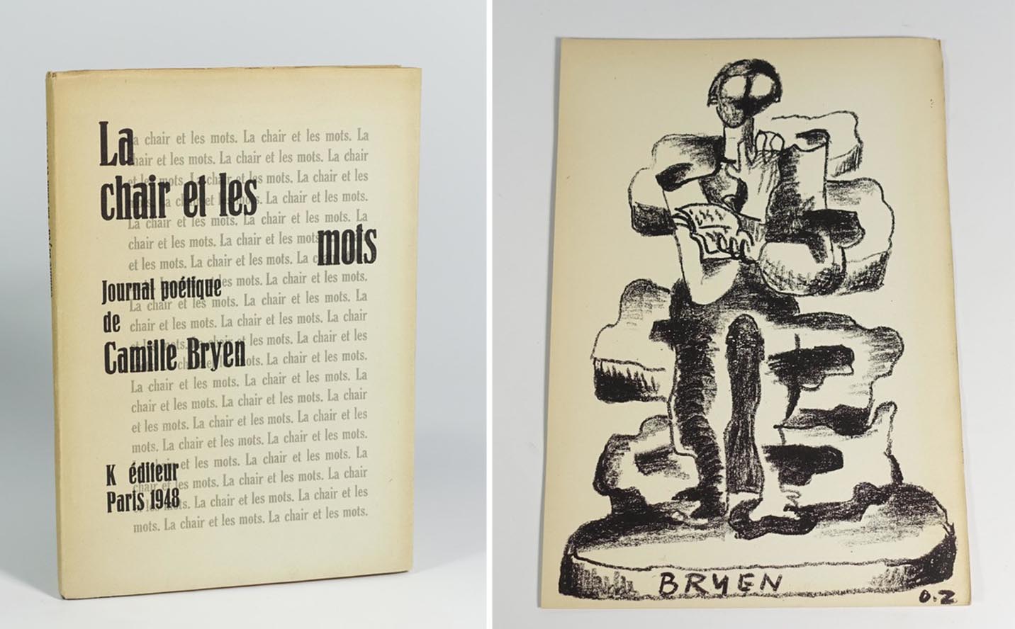 ‎K éditeur, Paris, 1948. La chair et les mots. Journal poétique de Camille Bryen