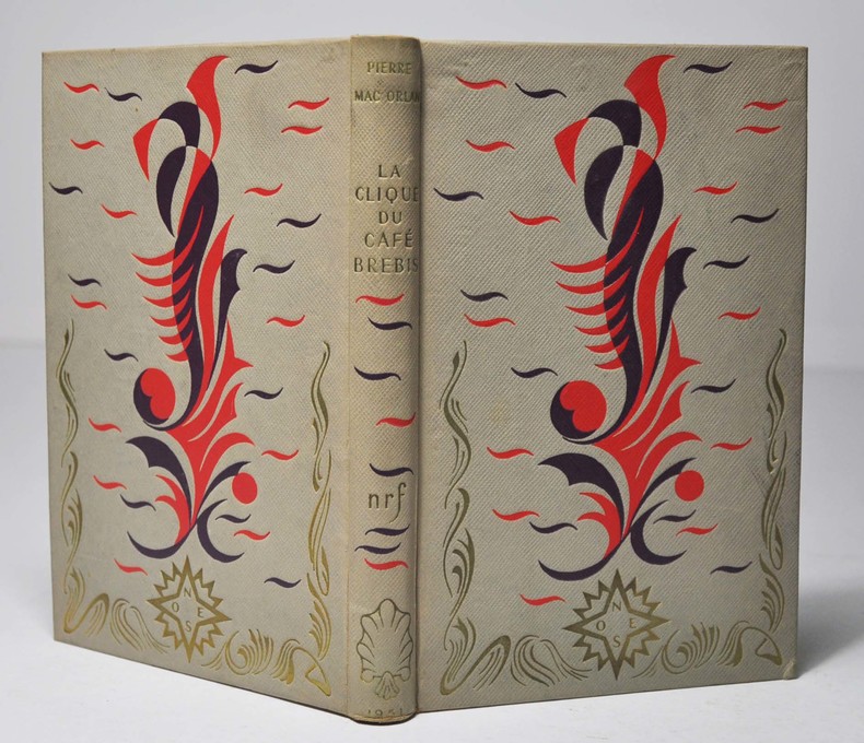 Pierre Mac Orlan, La clique du café brebis en cartonnage Gallimard, maquette de Paul Bonet, publié en 1951