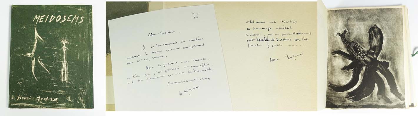 Editions du Point du jour, 1948. EO num. sur pur fil Johannot. Envoi autographe signé et une lettre autographe manuscrite signée. 12 lithographies originales .