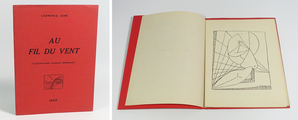 ICHE Laurence Au fil du vent S.n, s.l, 1942. Plaquette en feuilles, 148 X 200 mm, 16 p. Edition originale limitée à 50 exemplaires. L