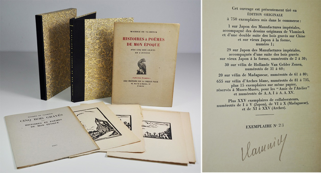 VLAMINCK Maurice de Histoires et poèmes de mon époque Paris, éditions de La Belle Page, 1927. In-12 broché. Edition originale. L